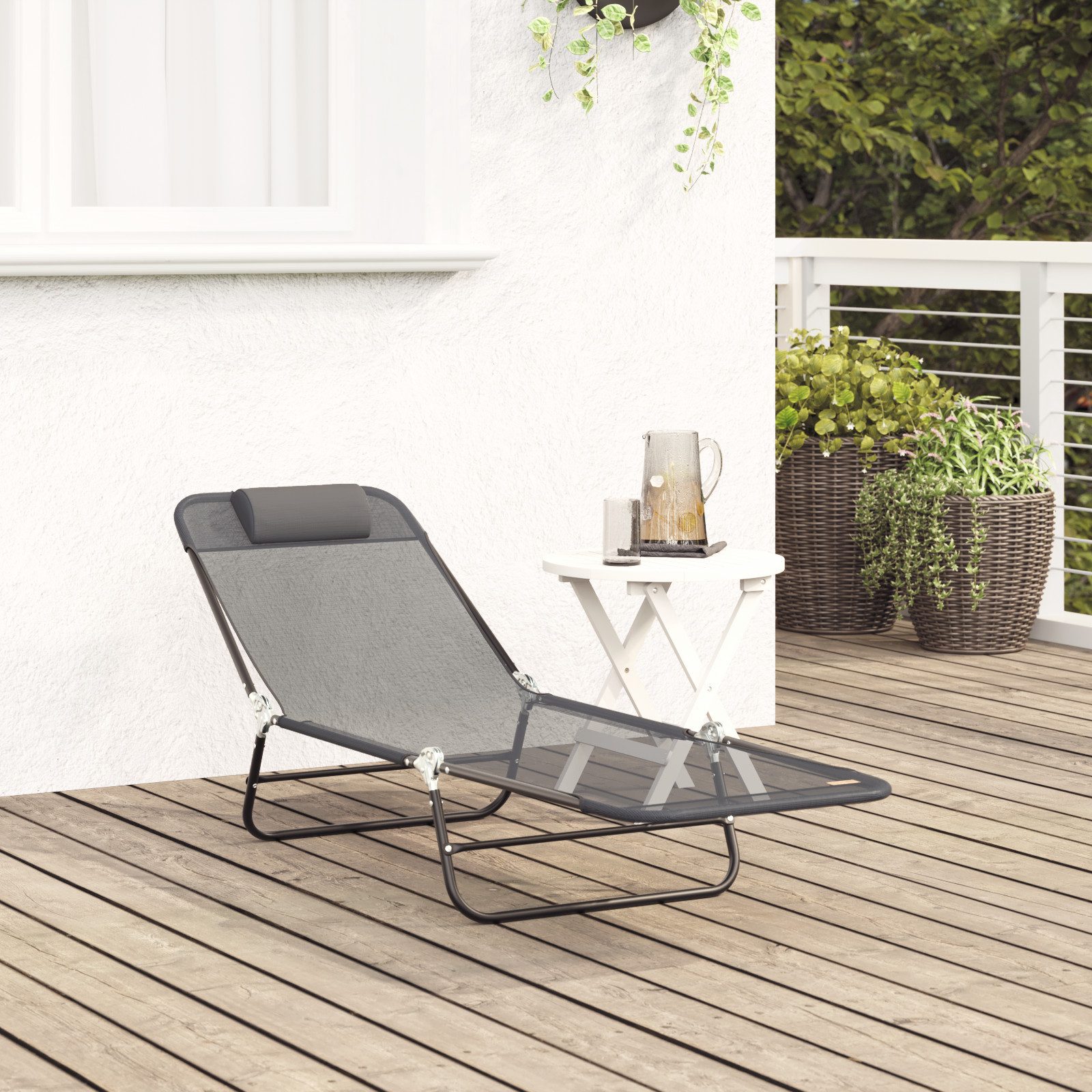vidaXL Gartenliege Faltbare Sonnenliege mit Kopfstütze günstig online kaufen