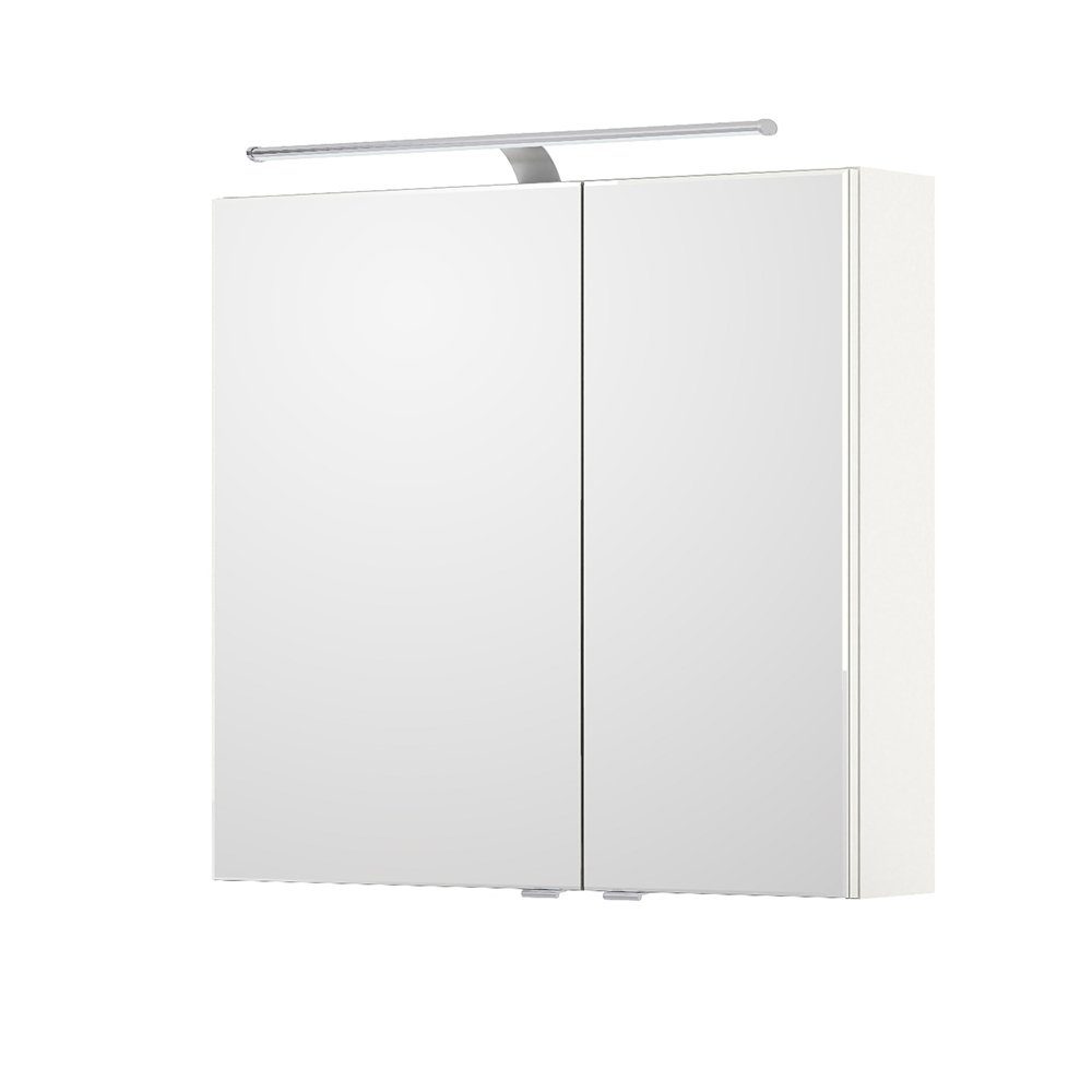 weiß cm breit SOLINGEN-66 Glanz Spiegelschrank Lomadox LED Badezimmer 75cm Beleuchtung mit 75/70,3/17