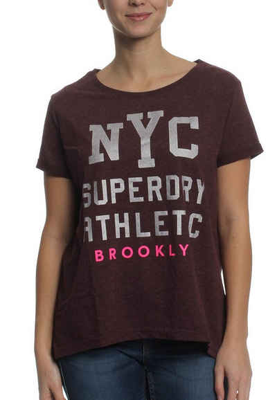 Superdry T-Shirt Superdry T-Shirt Women WORN WASH BF TEE Fig Marl