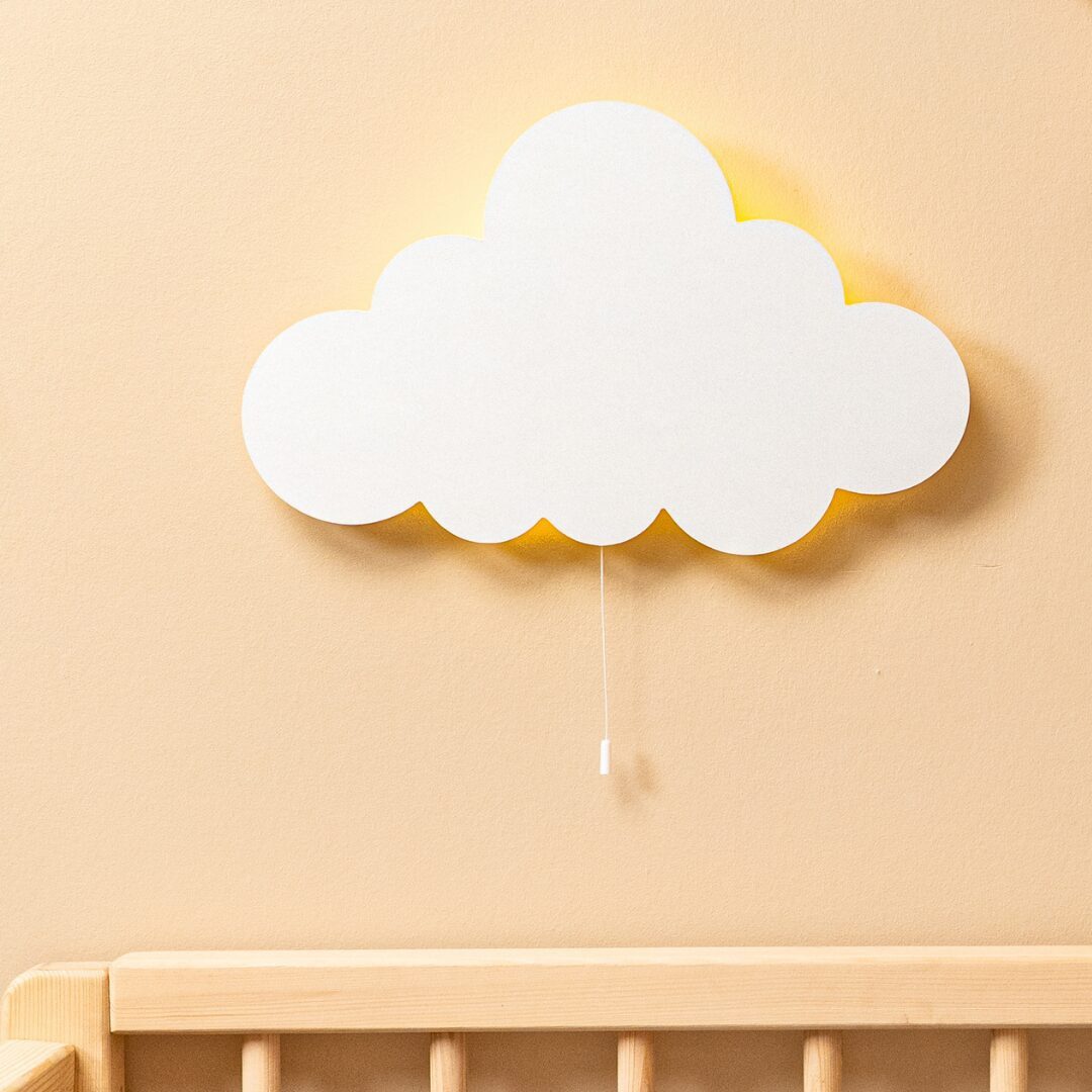 COZYCOLLECTIONS LED Wandleuchte LED-Nachtlicht in Holzoptik, LED, Warmweiß, Montessori-Design, handbemalt, LED, 9V-Batterie, Zugschalter