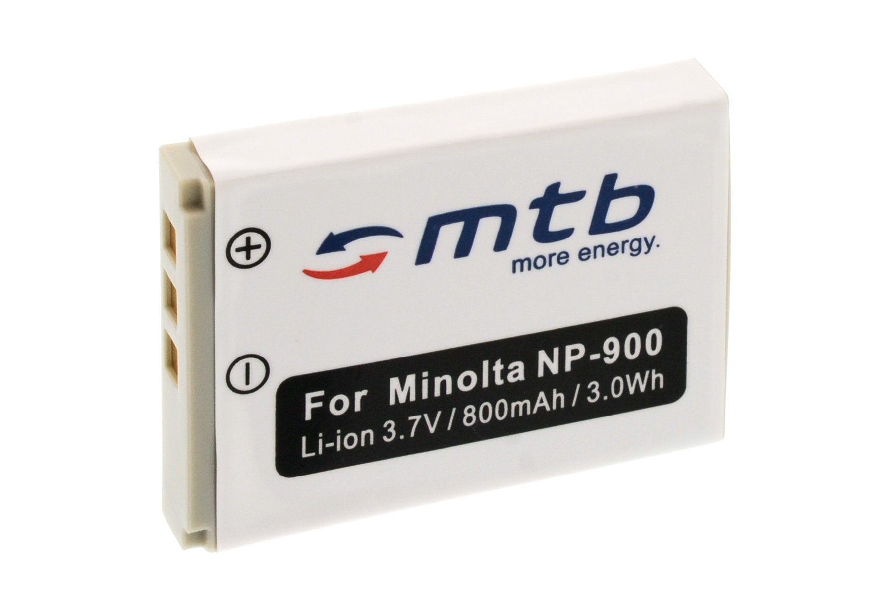 mtb more energy [BAT-041 - Li-Ion] Kamera-Akku kompatibel mit Akku-Typ NP-900 800 mAh (3,7 V), passend für: Konica Minolta DiMAGE E4, E50 // // Acer CS-5530, CS-6531-N // // Agfa 4Ti, Optima 8328m // // Aosta DA-4092, 5091, 5092, 5094 // // BenQ DC C500, C700, E820, E1000, E43, E53, E63, E720 // // Kyocera EZ 40…