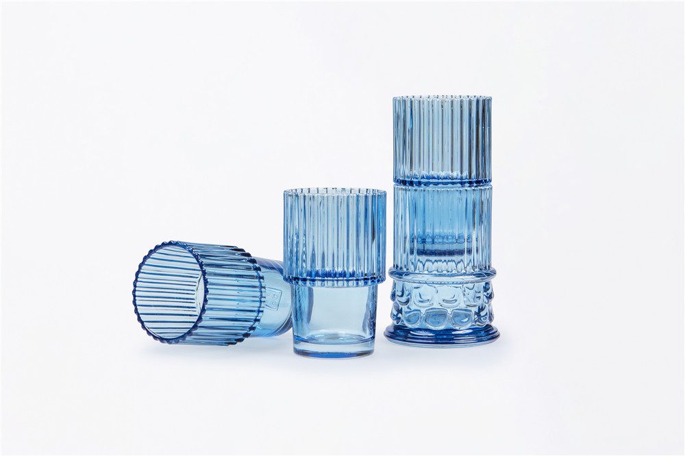 DOIY Glas Athena Gläserset 4er Set, Glas, Form griechischer Säule, ca. Ø 9 x 29 cm