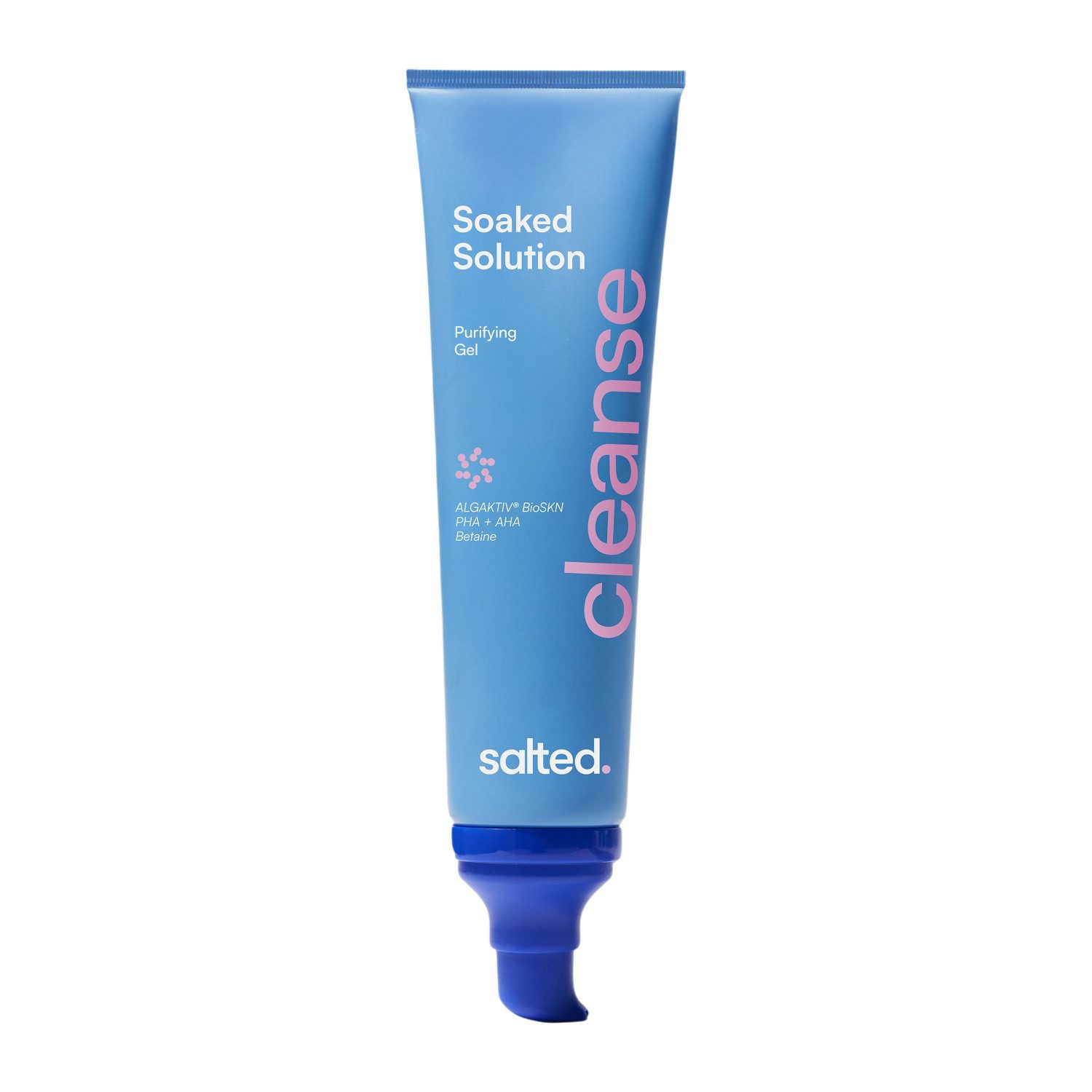 salted. Gesichtsreinigungsgel Klärendes Reinigungsgel Soaked Solution, Porentiefes Reinigungsgel mit PHA, AHA und ALGAKTIVBioSKN