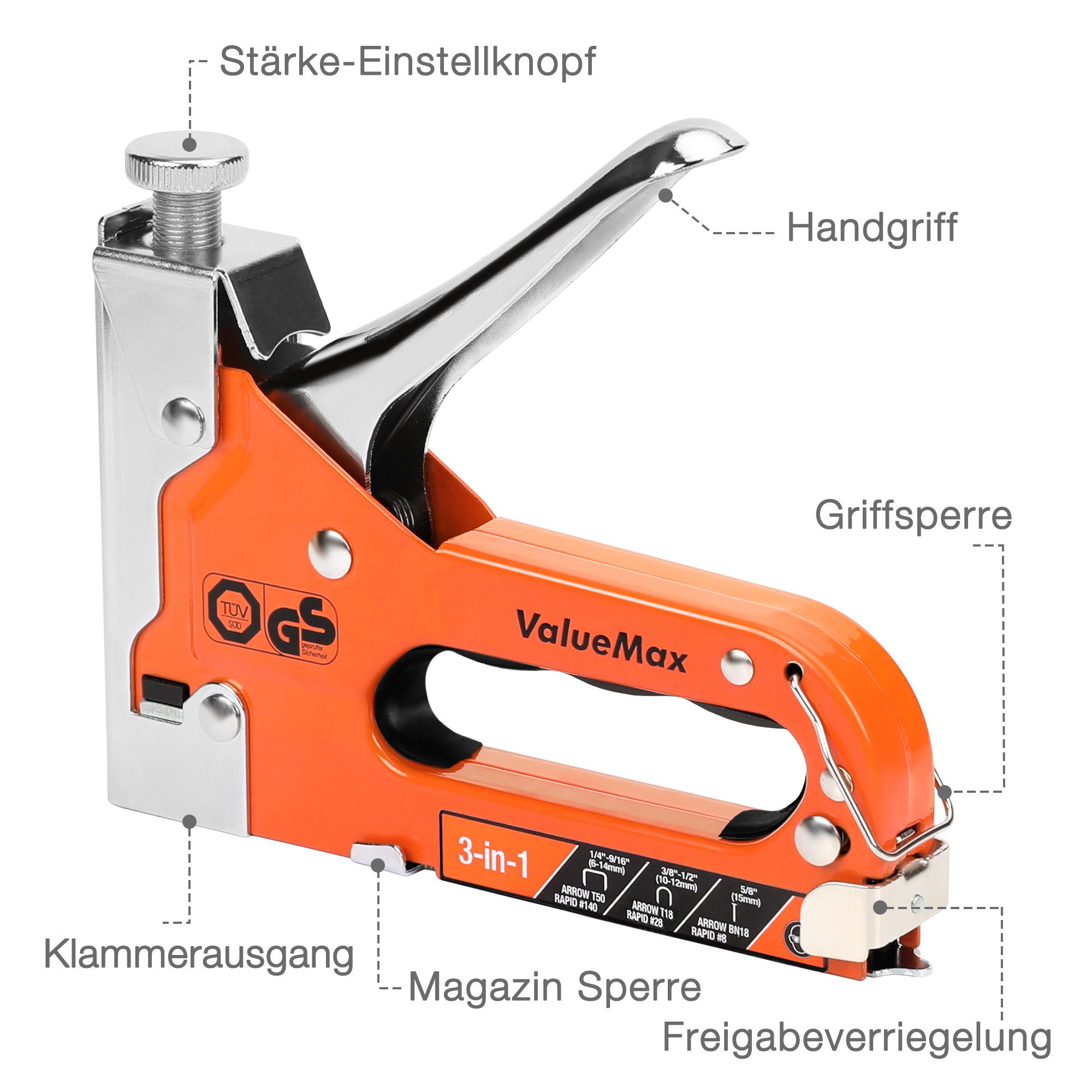 ValueMax Handtacker Set, 3-in-1 Werkzeugtacker mit günstig online kaufen