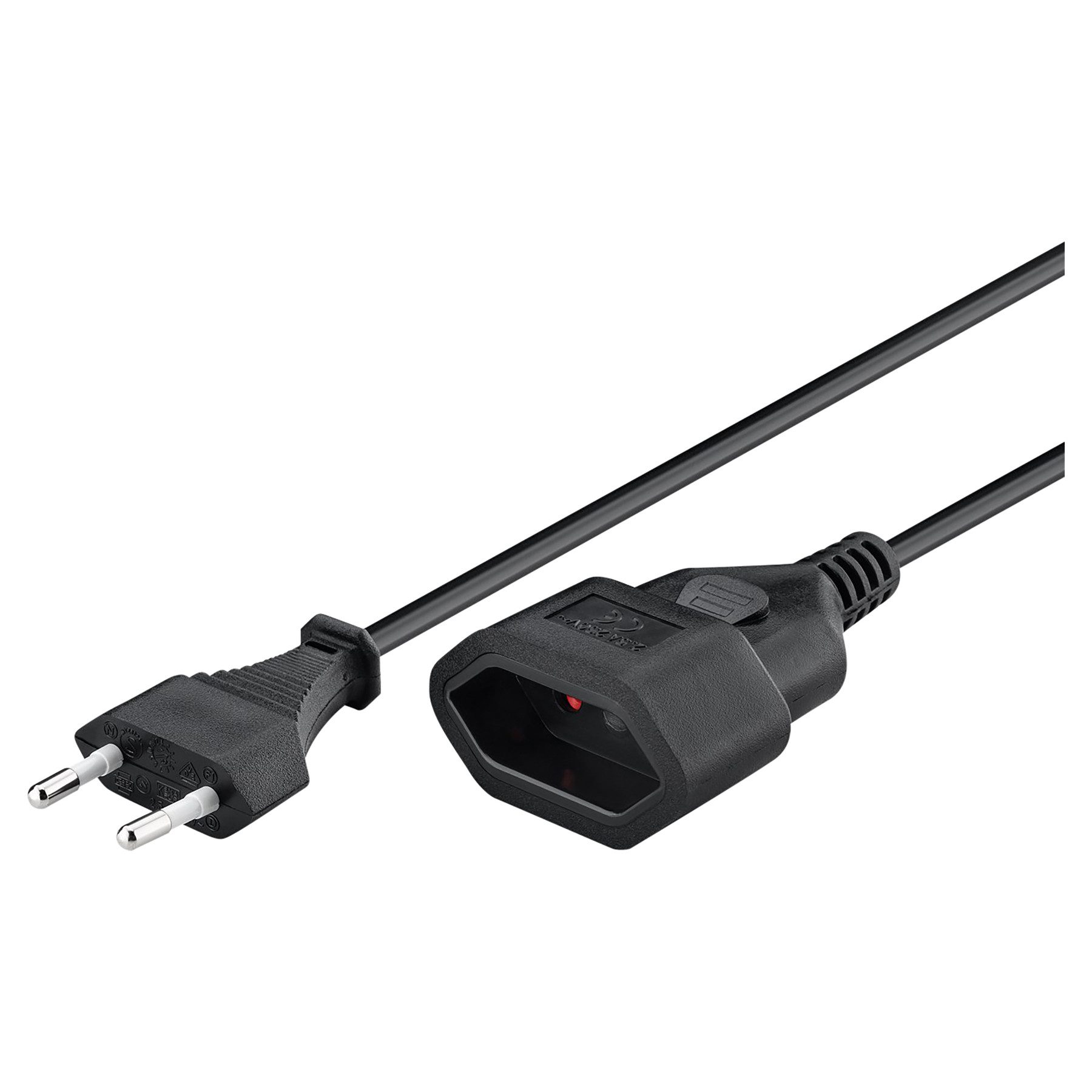 Goobay GOOBAY Euro-Verlängerung, 3 m, schwarz Verlängerungskabel