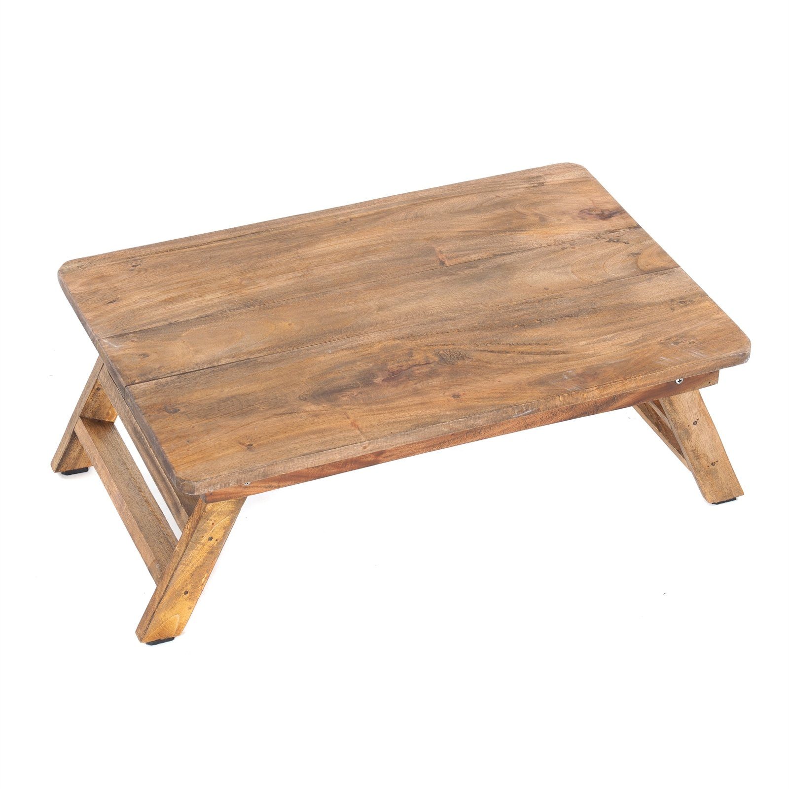DESIGN DELIGHTS Tablett TABLETTTISCH "FOLD", Altholz massiv, 60x40 cm, Frühstückstablett, Holz