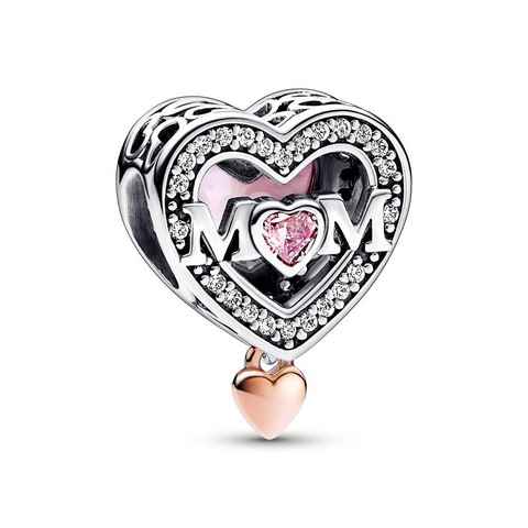 Pandora Bead PANDORA Herz Charm Mum, bicolor