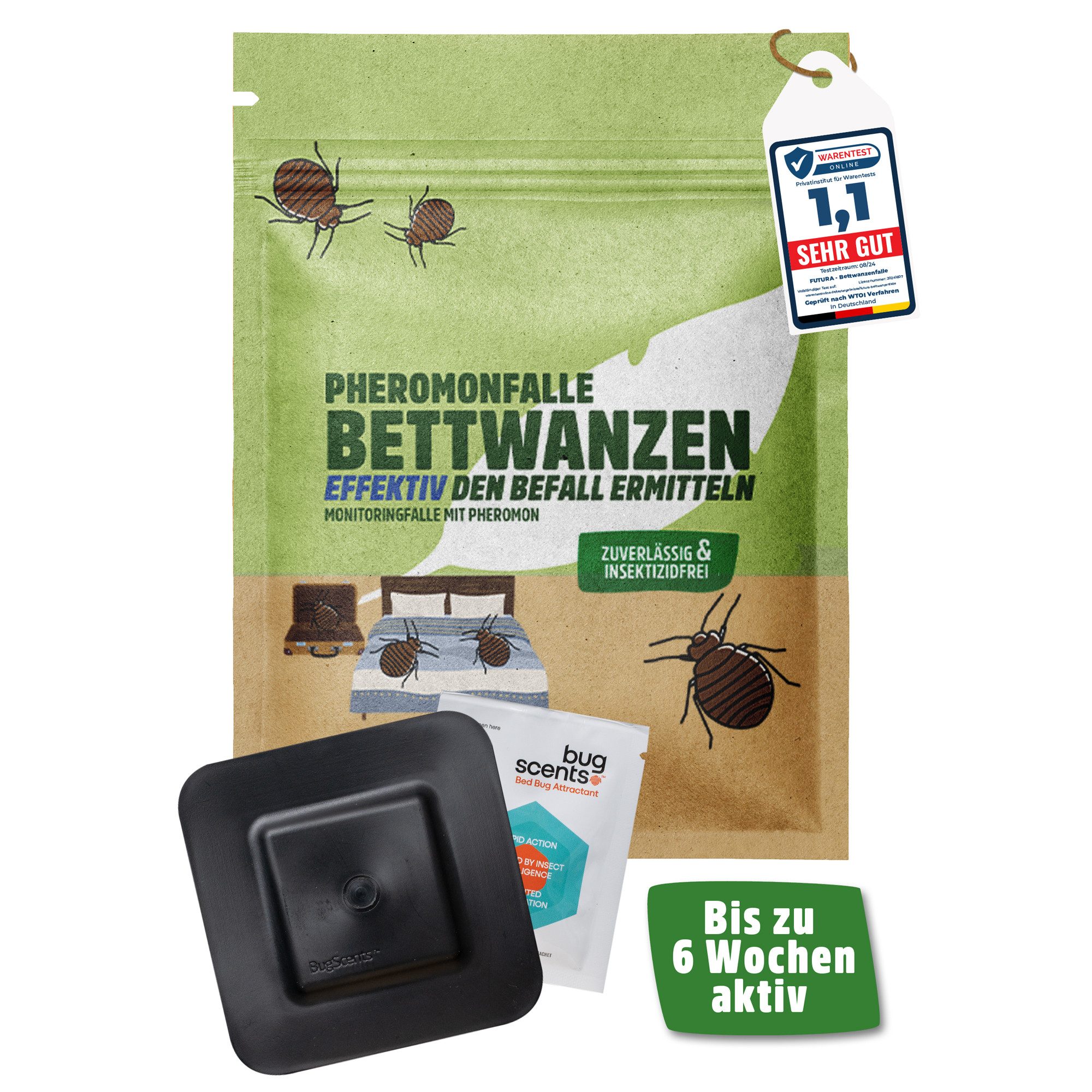 Insektenfalle Profi Bettwanzenfalle mit Lockstoff