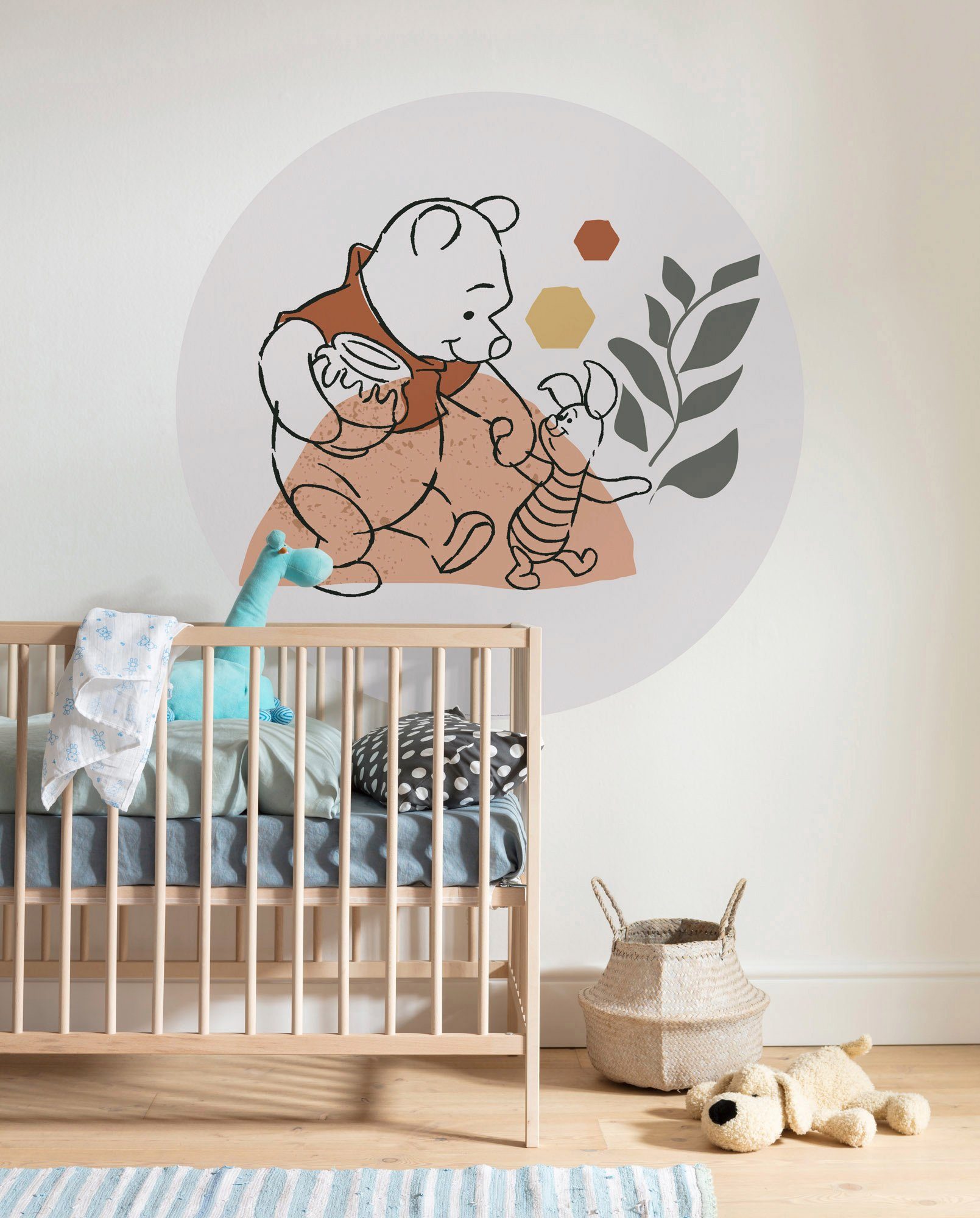 Komar Fototapete Vlies selbstklebend - Winnie the Pooh Soulmate - Größe 125 x 125 cm, glatt, bedruckt, Kinderzimmer