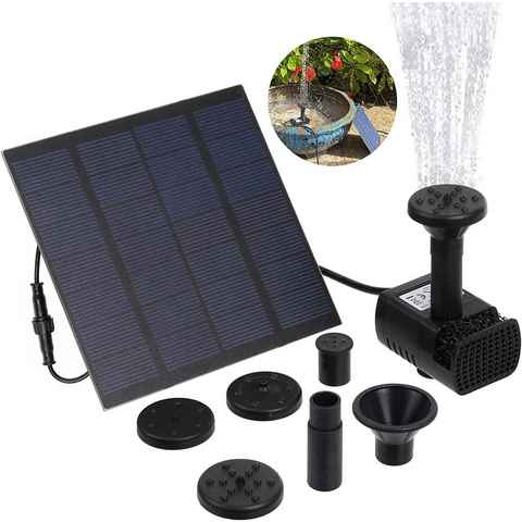 UE Stock Teichpumpe 1,8 W Solarpumpe Teichpumpe Springbrunnen Pumpe 4 Verschiedenen Düsen