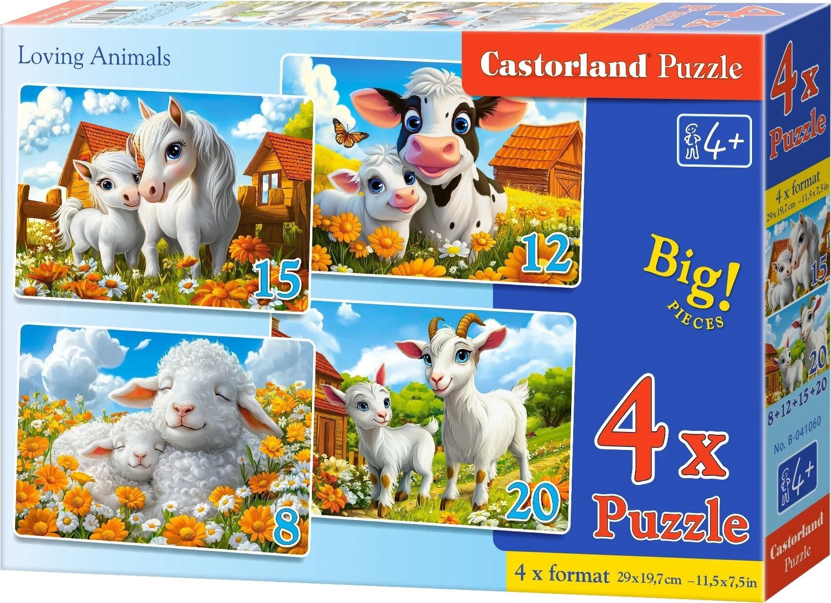 Castorland Puzzle CASTORLAND Puzzle-Liebesgeschichte 4in1, Puzzleteile