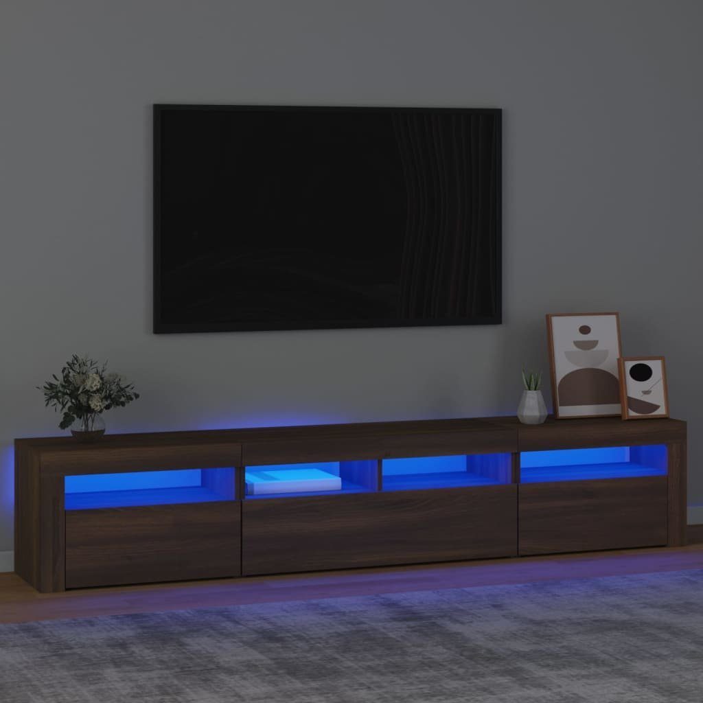 vidaXL TV-Schrank TV-Schrank mit LED-Leuchten Braun Eichen-Optik 210x35x40 cm (1-St) Braune Eiche