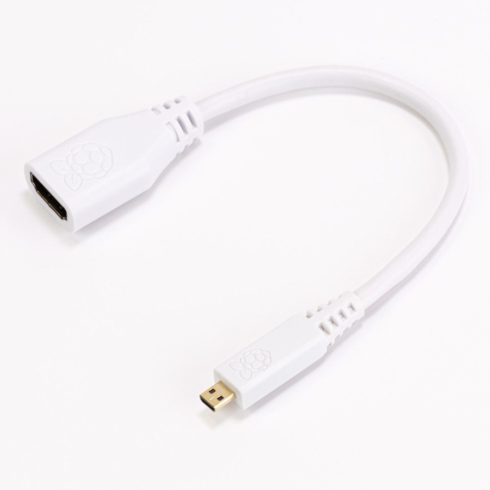 offizielles Raspberry Pi Micro HDMI Adapterkabel D-Stecker - A-Buchse, HDMI-Adapter