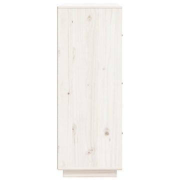 vidaXL Sideboard Highboard Weiß 67x40x108,5 cm Massivholz Kiefer (1 St)