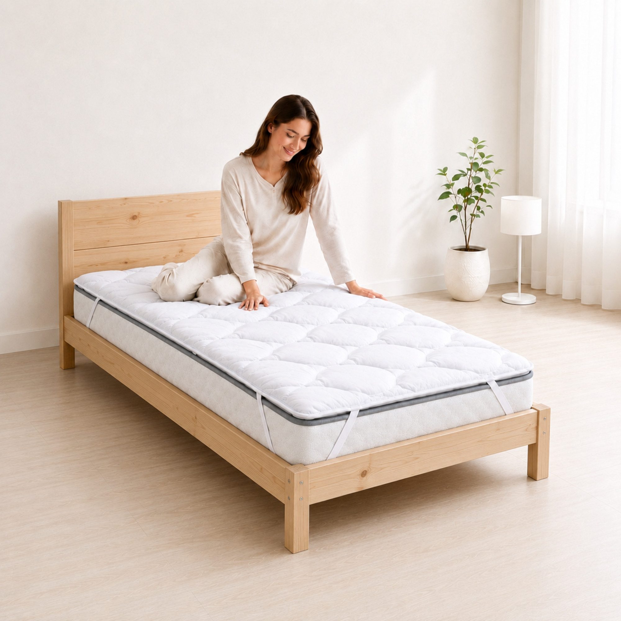 Matratzenschoner Matratzentopper Mikrofaser - Waschbare Komfort Matratzenauflage KNERST, OEKO-TEX Matratzenschoner 90x190 cm mit Eckgummis - Pflegeleicht 95°C