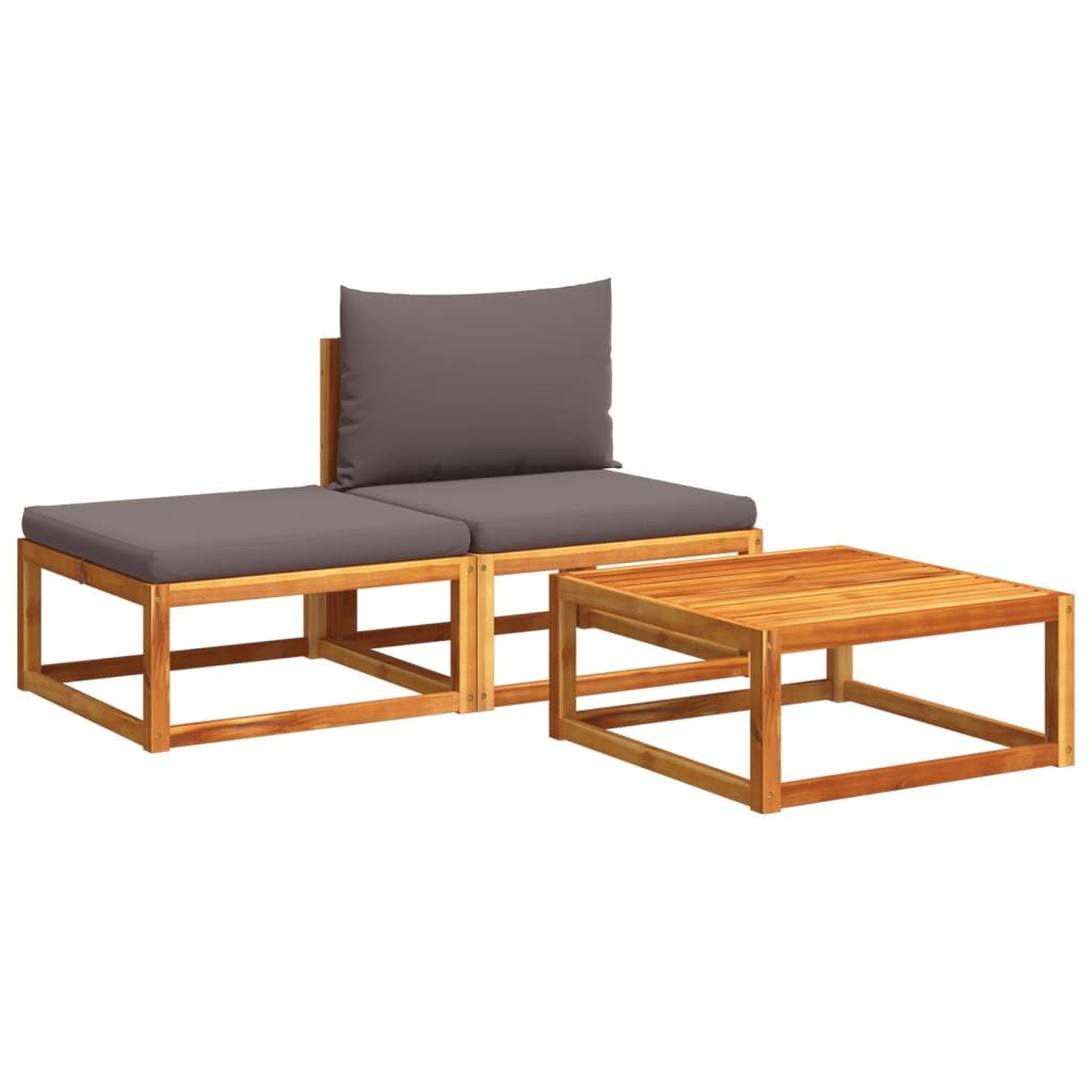 vidaXL Loungesofa 3-tlg. Garten-Sofagarnitur mit Kissen günstig online kaufen