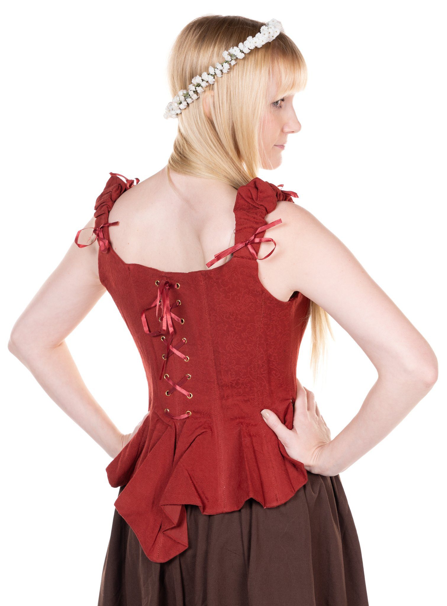 Metamorph Hexen-Kostüm Einfache Corsage mit Stäbchen rot, Hochwertige und authentische Mittelalterkleidung zu unschlagbar günst