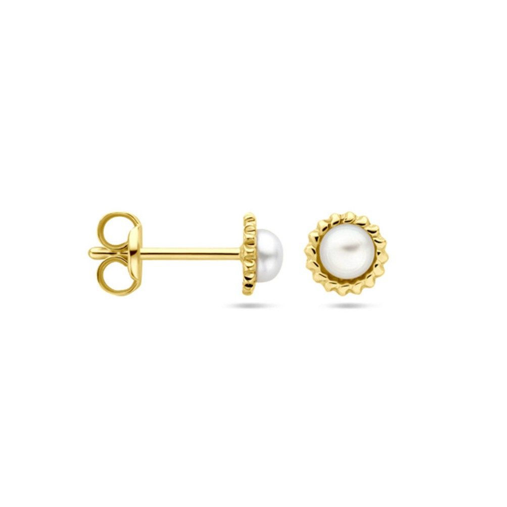 Paar Ohrstecker 585er Gelbgold Ohrstecker Süßwasserperle