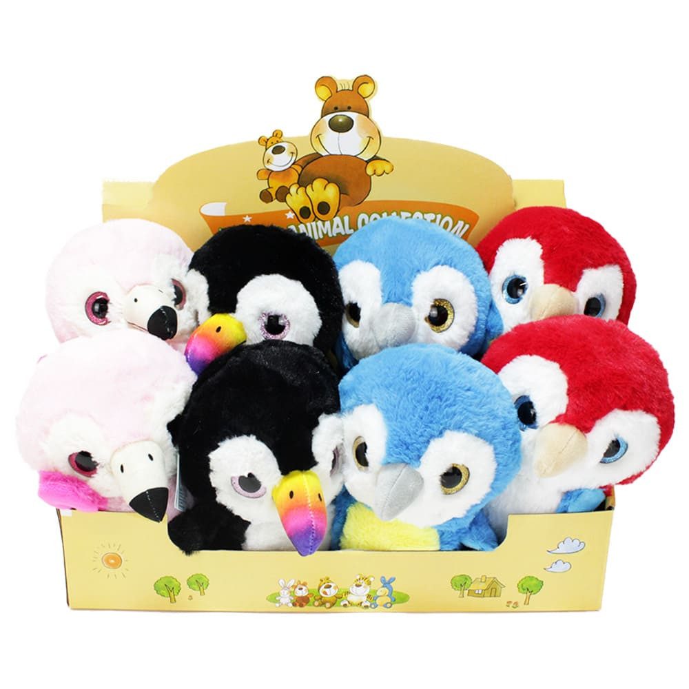 Tierkuscheltier Stofftier Vögel "20 cm " - 8 Stück im Display