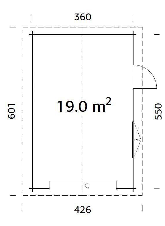 Garage mit Sektionaltor, cm, BxTxH: Palmako 426x598x276 Roger, grau