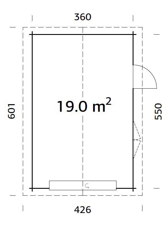 Palmako Garage Roger, BxTxH: 426x598x276 cm, mit Sektionaltor, grau
