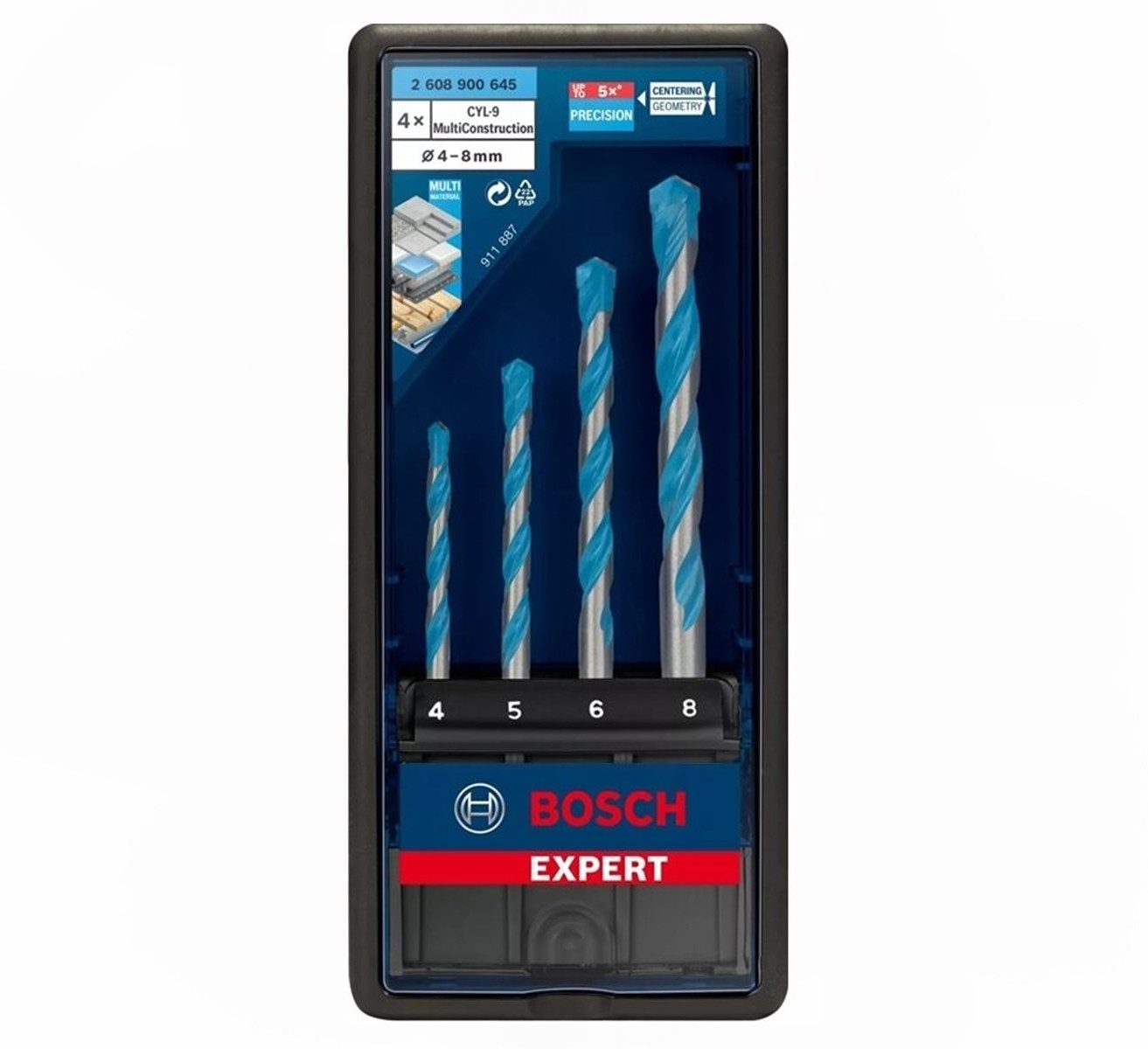 BOSCH Bohrer- und Bitset Bosch CYL-9 Mehrzweckbohrer-Set Ø 4/5/6/8 EXPERT MultiContruction