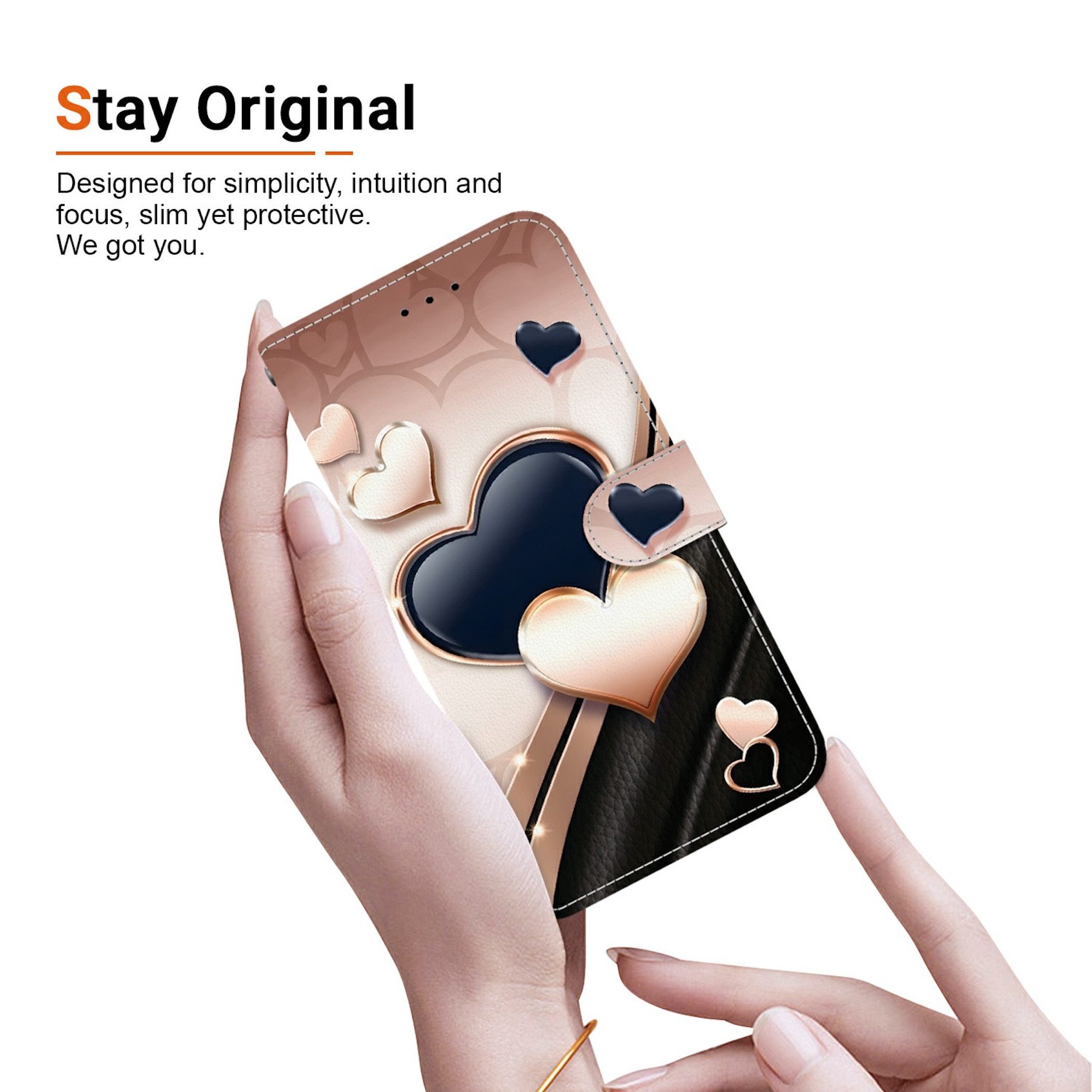 Wigento Handyhülle Booktasche Kunstleder Xiaomi 17T Pro Klapphülle Kartenfach Motiv 9 6,83 Zoll, Magnetverschluss, Standfunktion, Kartenfach – Bild 4 von 5