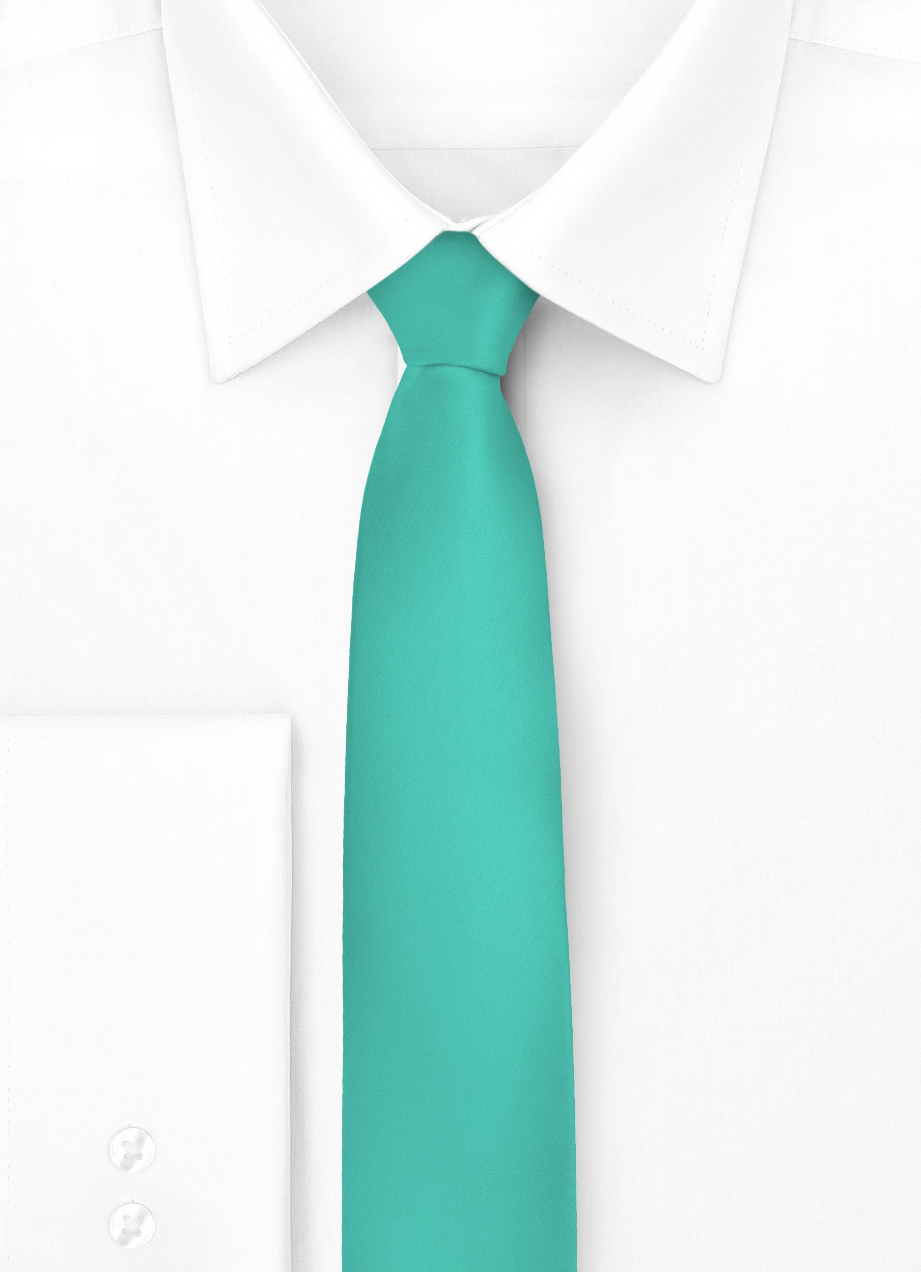 Breite 1-St) x (150cm Türkis Krawatte KP-8 (Set, Krawatte Herren Ladeheid 8cm)