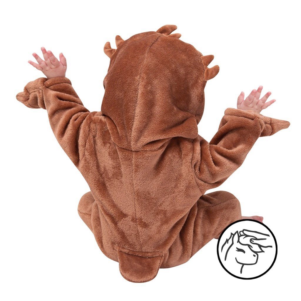 Corimori Strampler Baby Onesie Jumpsuit Kostüm in den Größen 60-90cm (1-tlg) Strampler, Fasching, Kigurumi, Tierkostüme, Babys, Faultier "Henry" – Bild 4 von 5