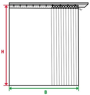 Gardine Lissi, Weckbrodt, Smokband (1 St), halbtransparent, Store, halbtransparent, Voile, bedruckt, Allover, Bleibandabschluss