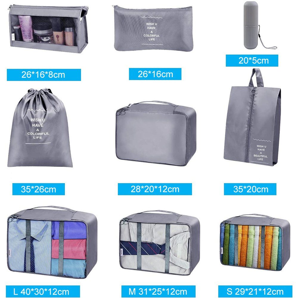zggzerg Aufbewahrungsbox 9 Teilige Koffer Organizer, günstig online kaufen