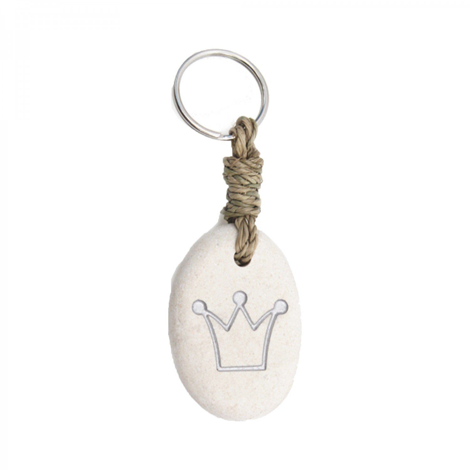 mitienda Schlüsselanhänger mit Gravur Schlüsselanhänger aus Stein mit Gravur Krone | Schlüsselanhänger