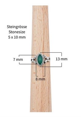 mantraroma Silberring 925er Silber mit grüner Onyx