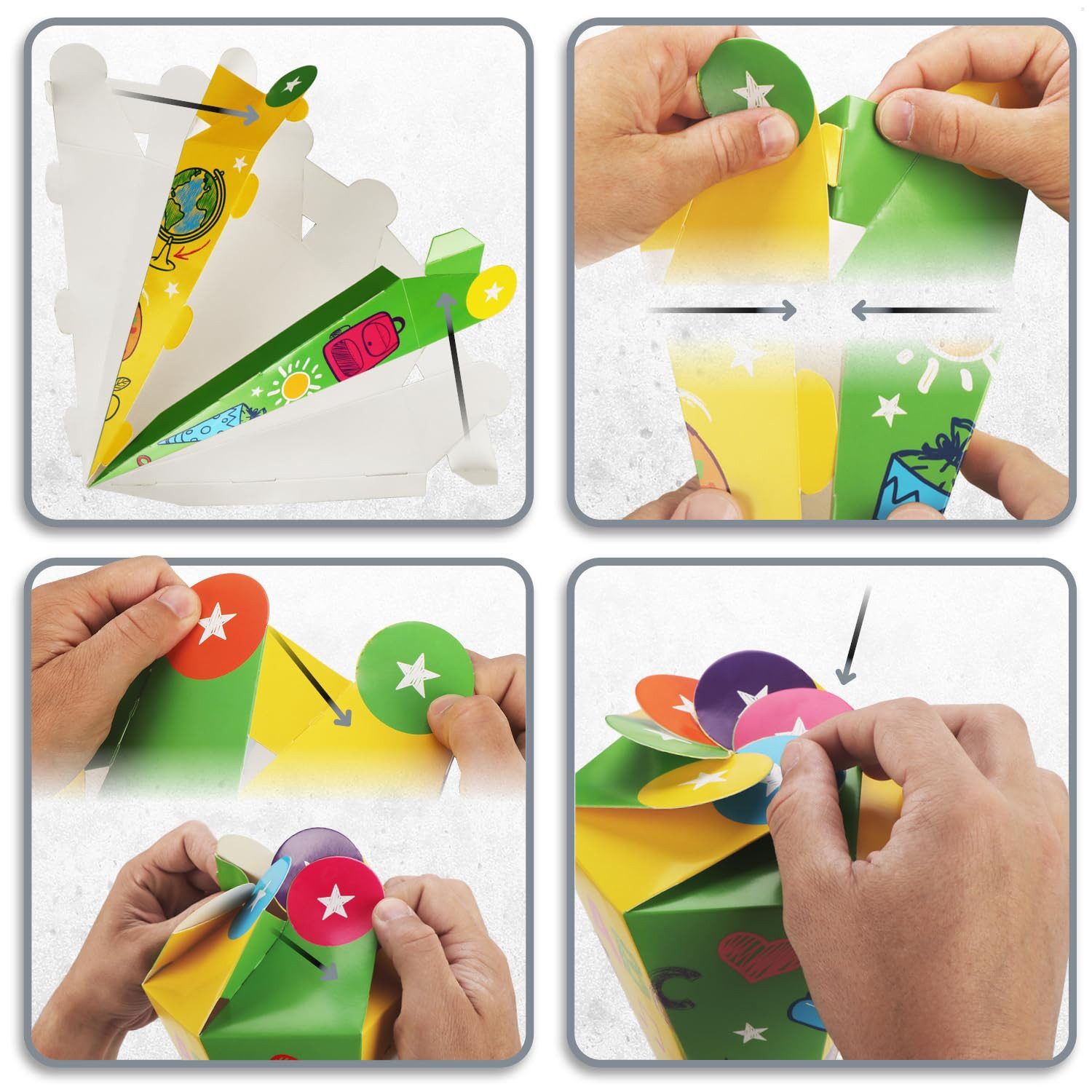 com-four Schultüte Schultüte, Geschwisterschultüten aus Pappe, faltbare Zuckertüte für die Einschulung zum Schulanfang