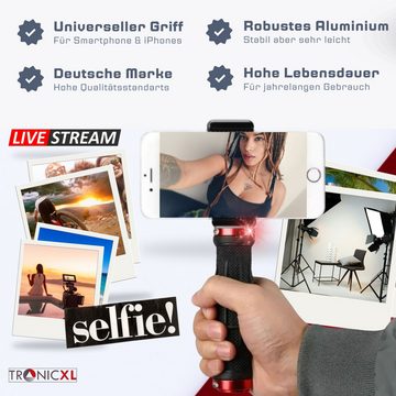 TronicXL Stabilizer Griff für Smartphone iPhone Selfie Stick Kamera Handgriff Selfiestick (Livestreaming, Sport)