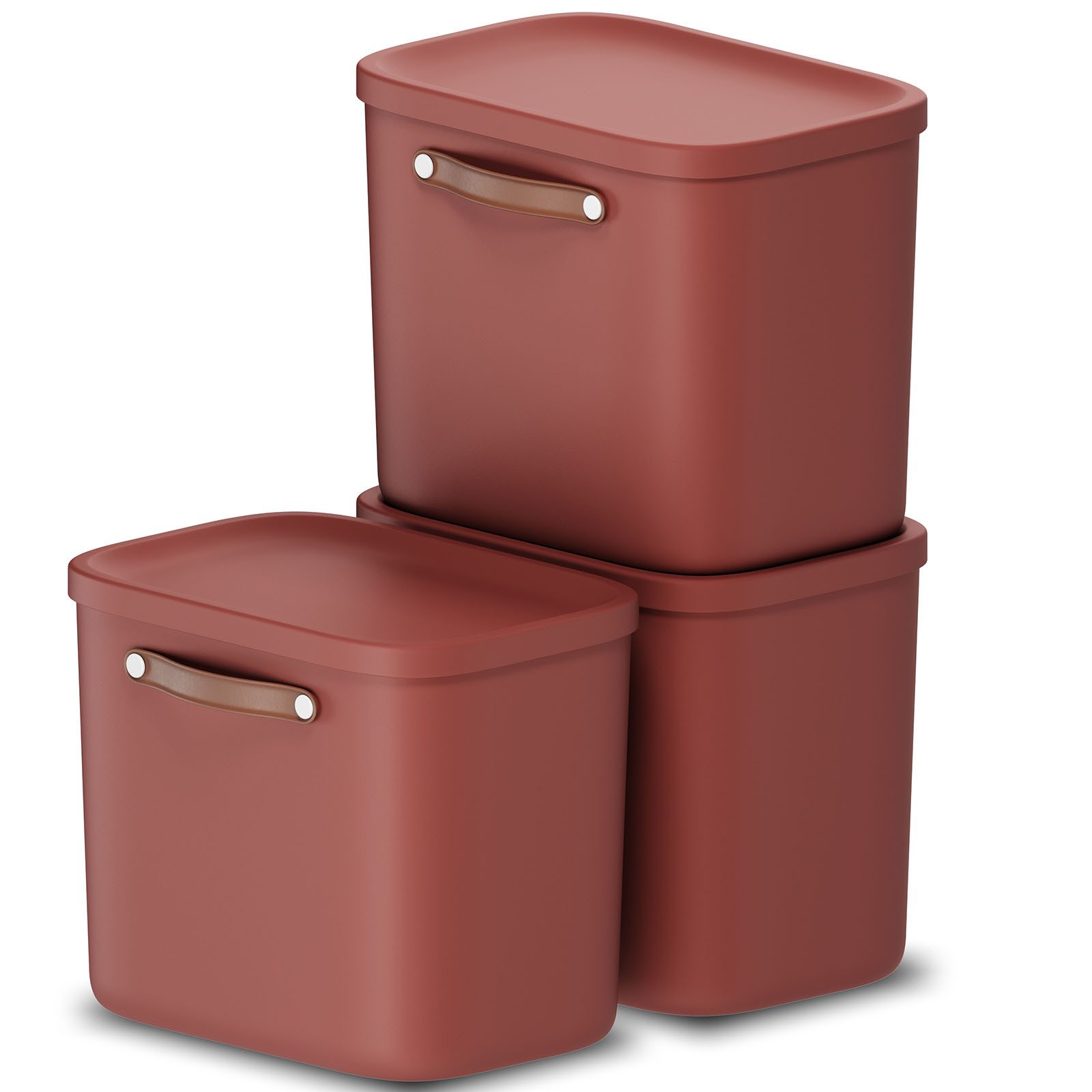 Stapelbox 3er-Set Kiste mit Deckel Maloja 25l