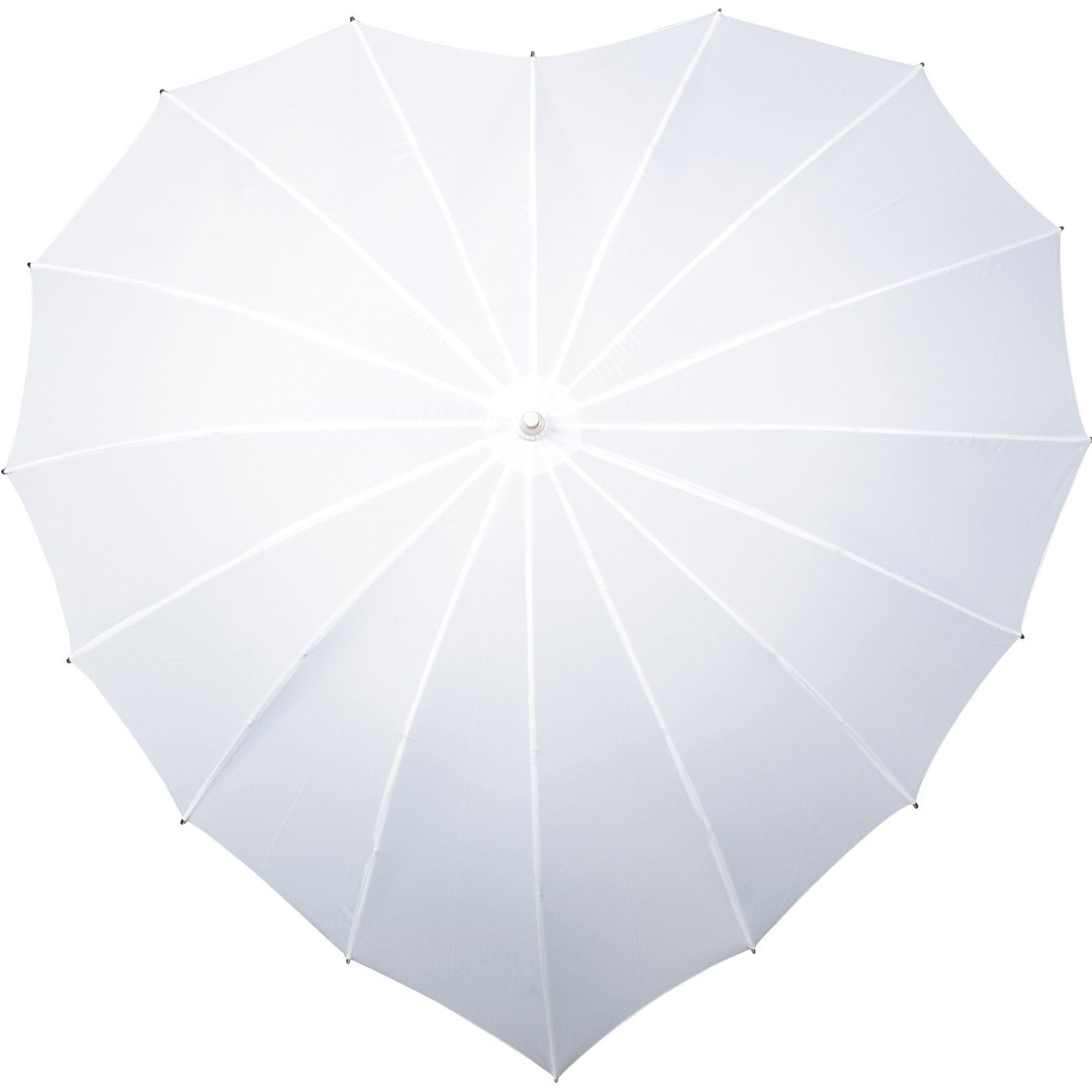Impliva Langregenschirm Regenschirm herzförmiger Regenschirm 16-teilig in Herzform weiß Hochzeitsschirm