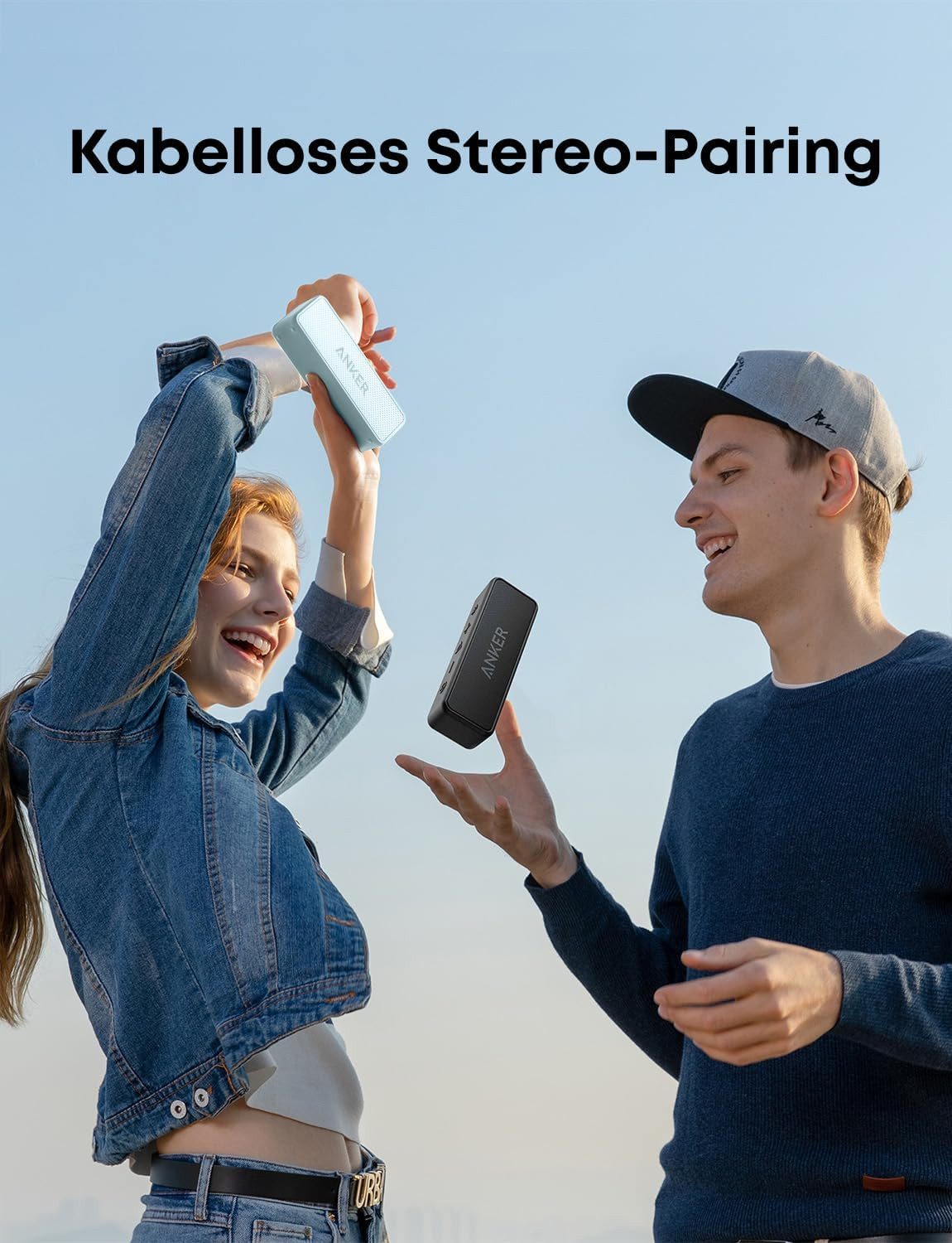 Anker SoundCore 2 Fantastischer Sound mit Dualen Bass-Treibern, 24h Akku Bluetooth-Lautsprecher 2 (Reichweite bis zu 20 m Bluetooth-Version 5.0 bis zu 24h Wiedergabezeit)