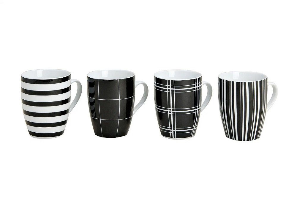 G. Wurm Tasse Tassen Becher Kaffeebecher Teebecher schwarz/weiß, Porzellan