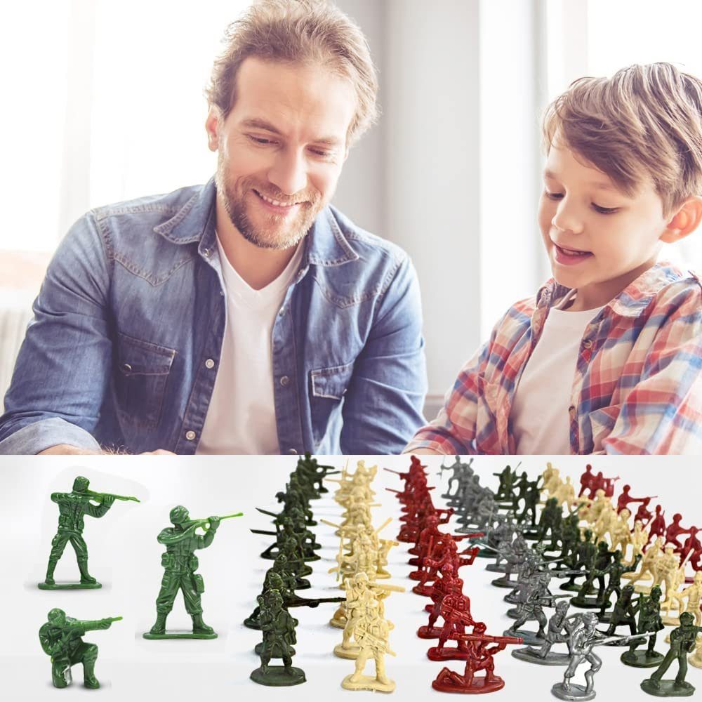 Erwachsene Stück, Mini Ja für des aus Plastik, und Kinder Spiel, Kind Armee 100 Rot Spielzeugsoldaten Figuren