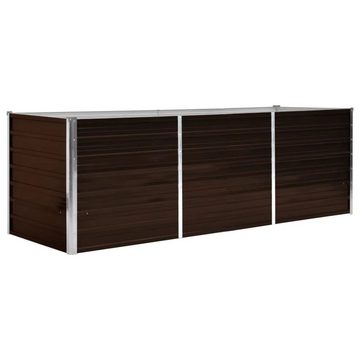 furnicato Hochbeet Garten-Braun 240 x 80 x 77 cm Verzinkter Stahl