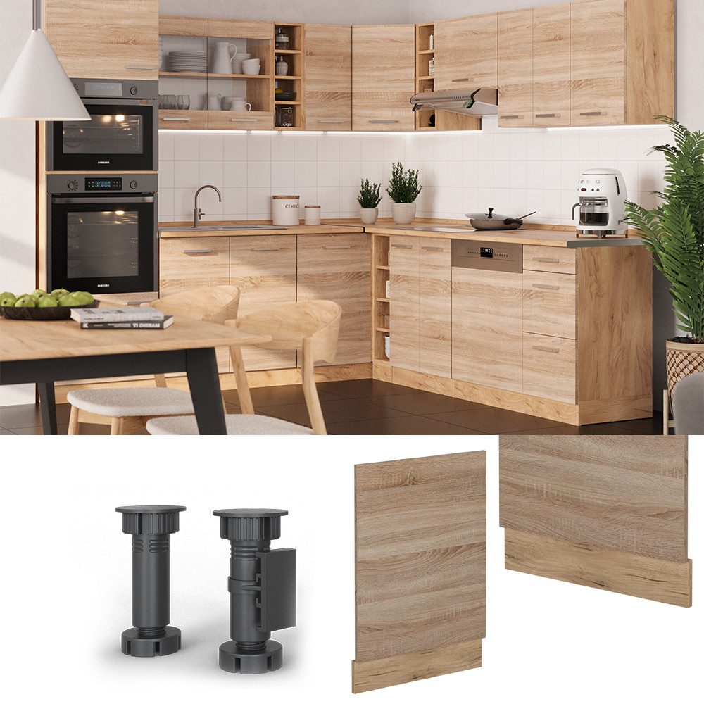 Vicco Frontblende R-Line, Sonoma/Goldkraft Eiche, 45 cm ohne Arbeitsplatte (1 St)