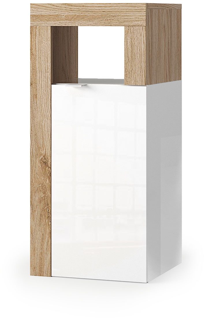 welltime Unterschrank Hamburg Höhe 78 cm, Breite 35 cm, Badkommode mit 1 Tür, Badezimmerschrank, dekorativer Rahmen, offenes Fach, …