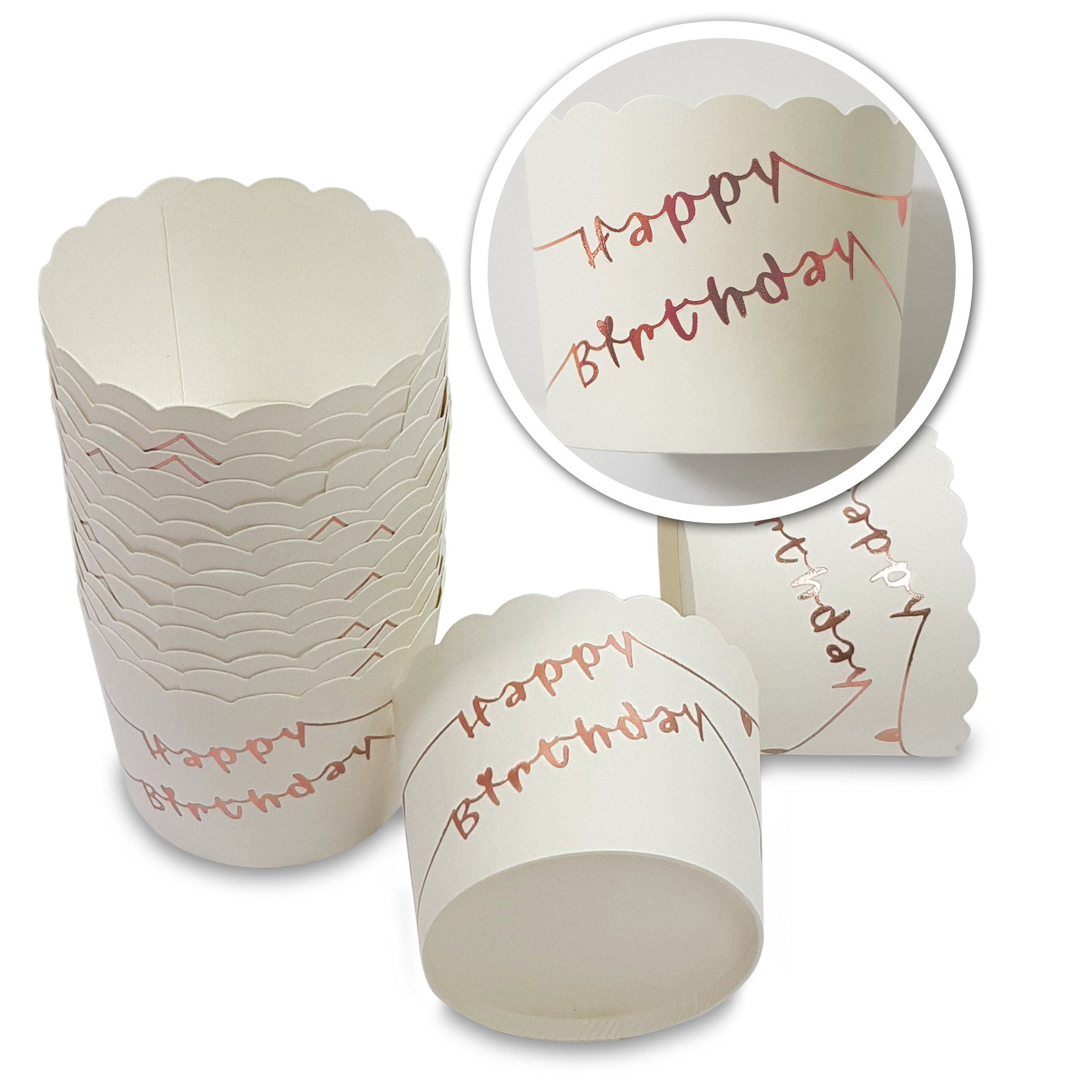 Frau WUNDERVoll Muffinform Muffin Backformen, groß Durchmesser 6,1 cm,Happy, (25-tlg)