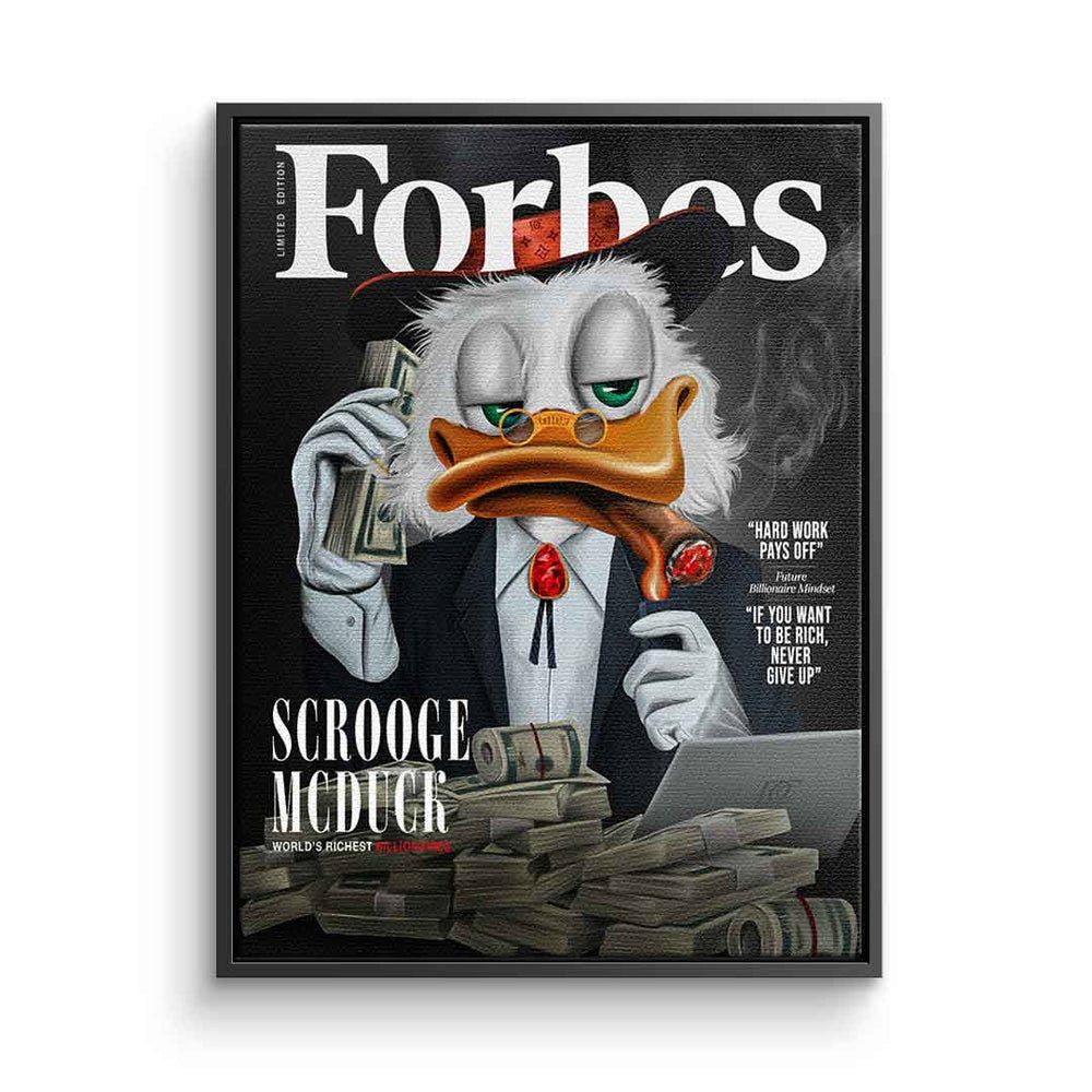 DOTCOMCANVAS® Leinwandbild, schwarzer Motivationsbild mit Leinwandbild Forbes Rahmen xxl Art Pop Motiv Rahm premium