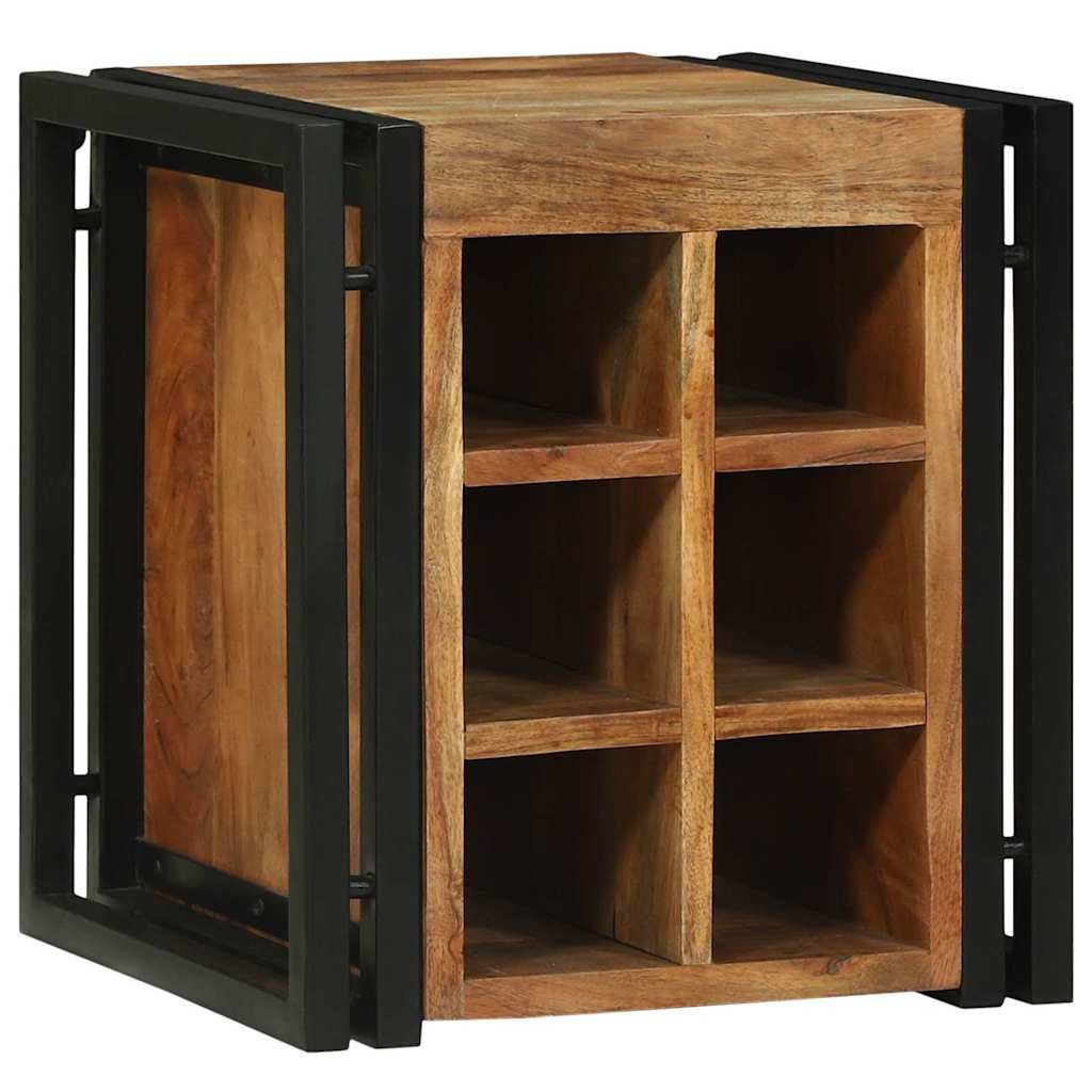 vidaXL Barschrank Weinregal Braun und Schwarz 35 x 35 x 39 cm Massivholz (1-St)