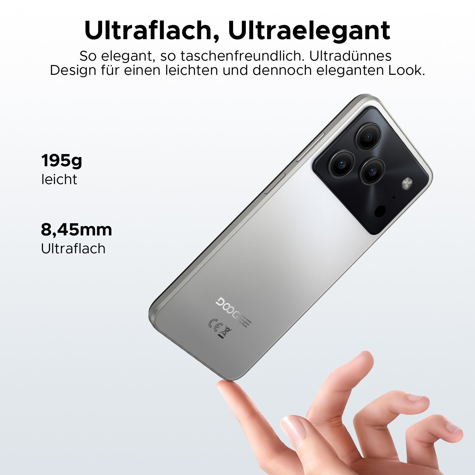 DOOGEE Note 56 Android 16 Handy Ohne Vertrag, 6150mAh, 6.56" 90Hz HD Smartphone (6.56 Zoll, 64 GB Speicherplatz, 8 MP Kamera, 3GB+64GB Speicher, 4G Dual SIM, 8,45mm dünn, Face ID, GPS)
