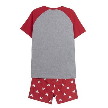 Disney Mickey Mouse Pyjama Herren Shorty Pyjama 2 Teiler Schlafanzug Nachtwäsche Mickey Mouse Rot