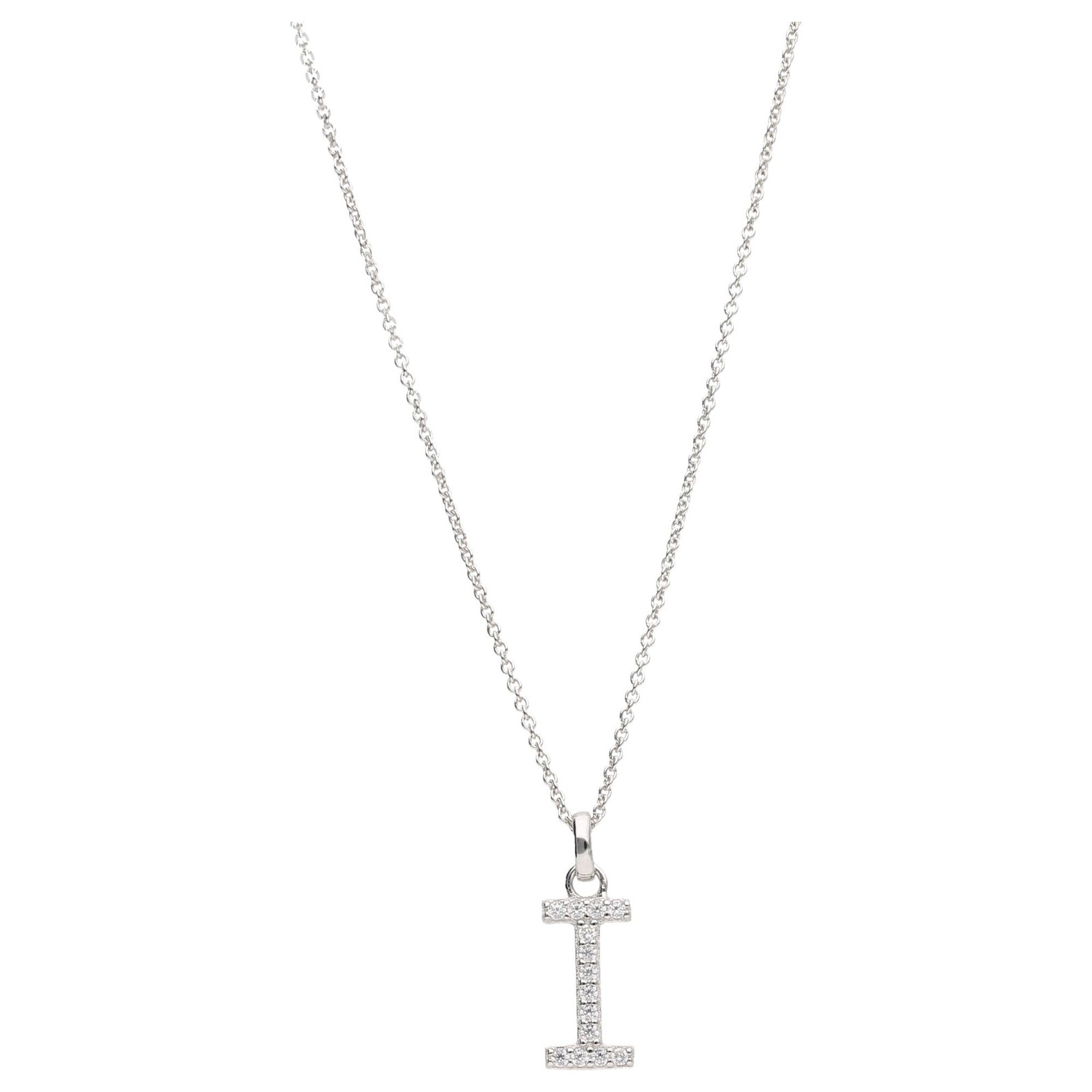 Smart Jewel Kette mit Anhänger Buchstabe I mit Zirkonia Steine, Silber 925