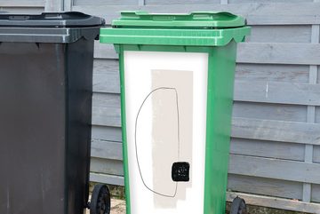MuchoWow Wandsticker Abstrakt - Pastell - Minimalismus (1 St), Mülleimer-aufkleber, Mülltonne, Sticker, Container, Abfalbehälter